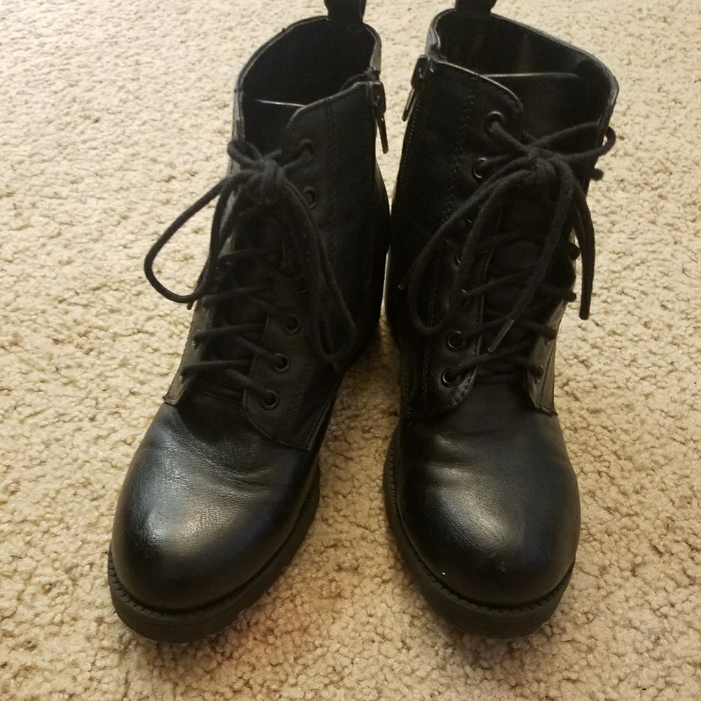 Black combat booties